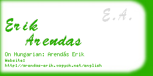 erik arendas business card